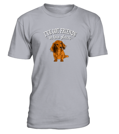 Long Haired Dachshund T-Shirt - Sport Grey
