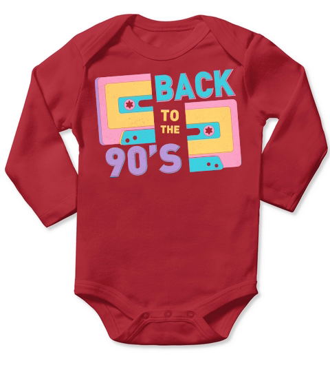 90s Cassette Tape Vintage Long Sleeve Baby One-Piece
