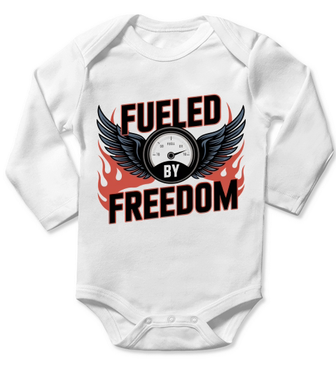 Fueled by Freedom Vintage Biker Long Sleeve Baby One-Piece