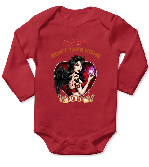 Pinup Grease Monkey Vintage Poster Warning Long Sleeve Baby One-Piece