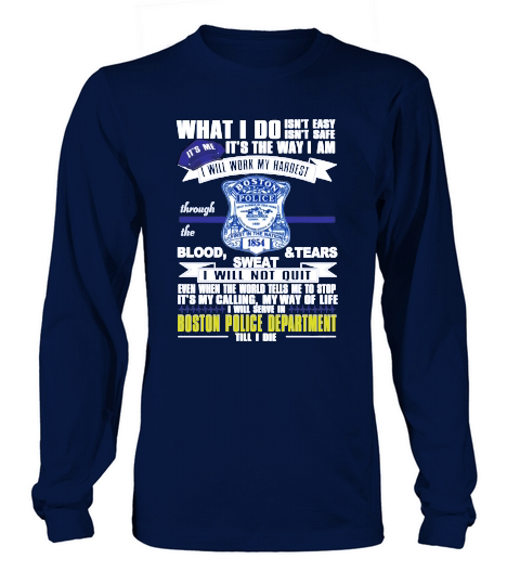 Boston Police Department Long sleeved Unisex