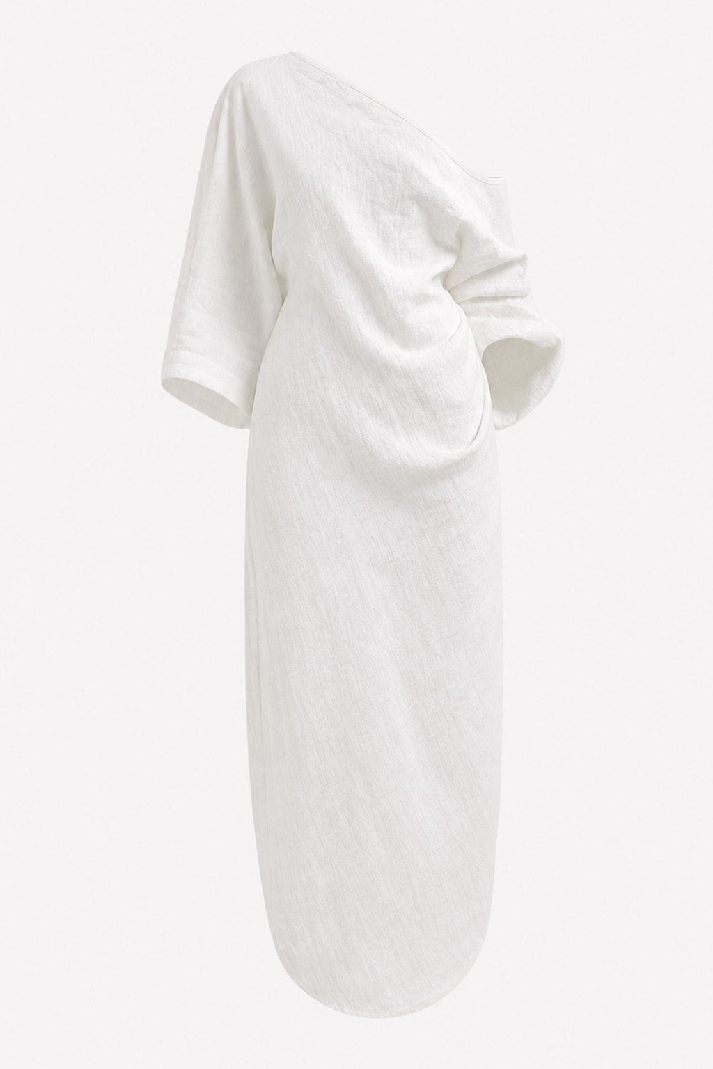 Linen Blend One-Shoulder Maxi Dress - 1