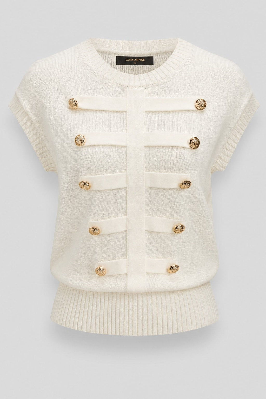 Knit Tank Top With Metal Detail - 1