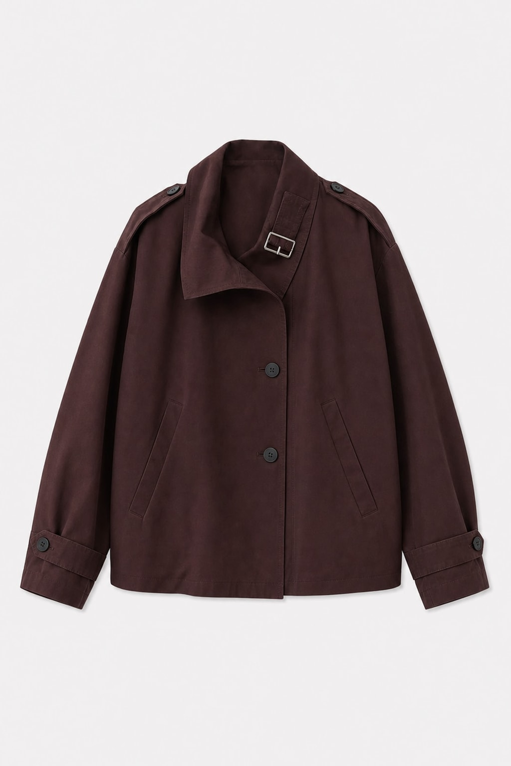 Polyester Trench Coat With Relaxed Fit - 1