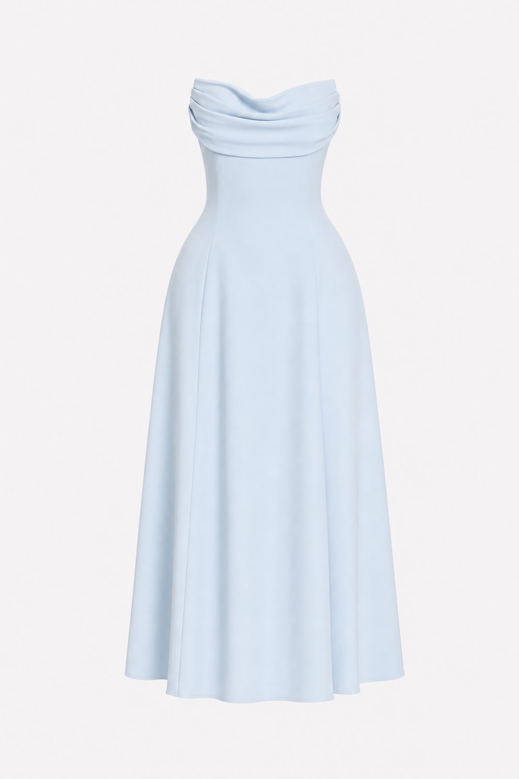 Polyester Strapless Lace-Up Midi Dress - 1