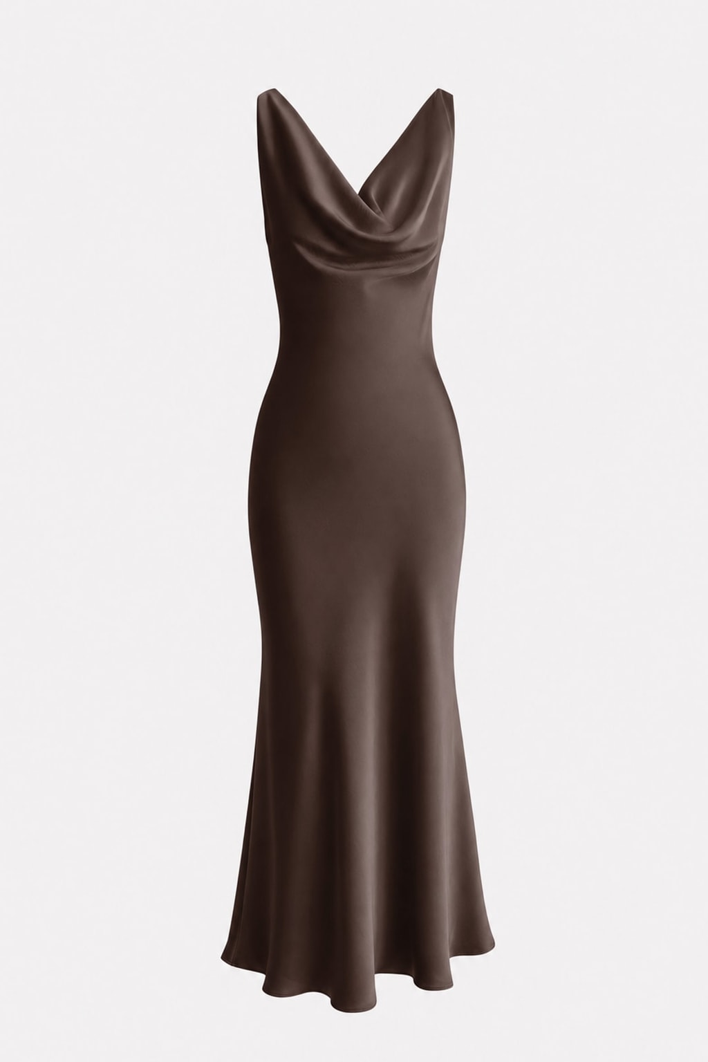 Satin Cowl Neck Maxi Dress - 1