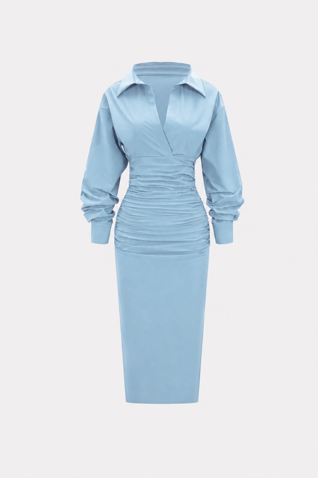 Polyamide Blend Ruched Midi Dress - 1