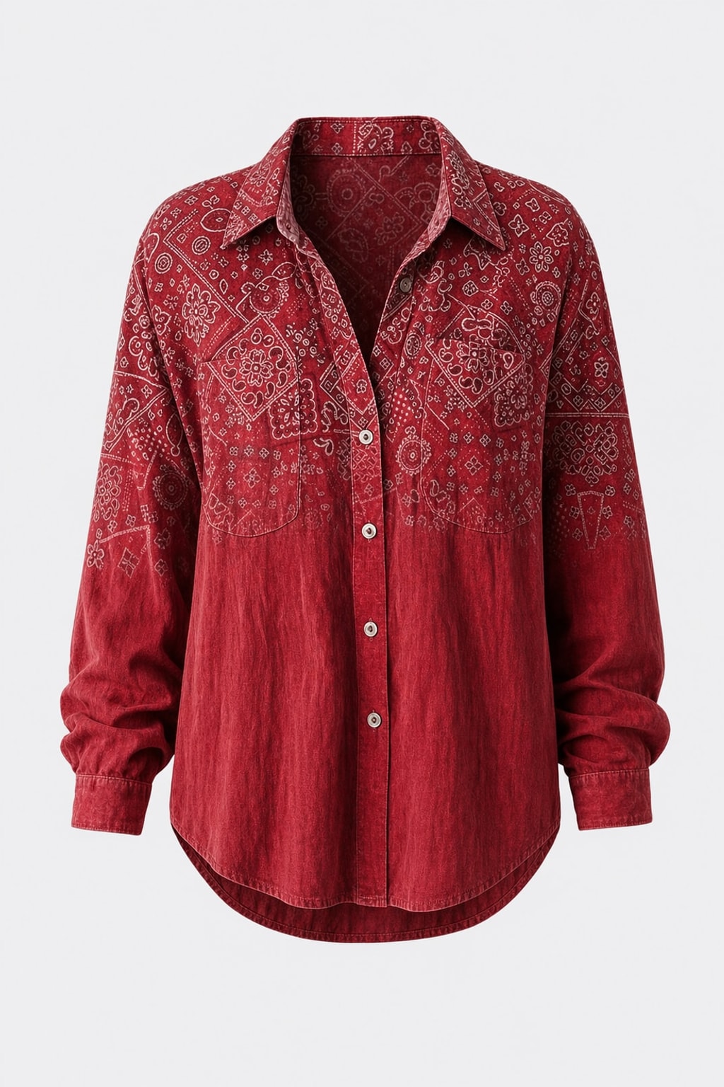 Effortless Bohemian Vintage Blouse with Relaxed Silhouette - 1