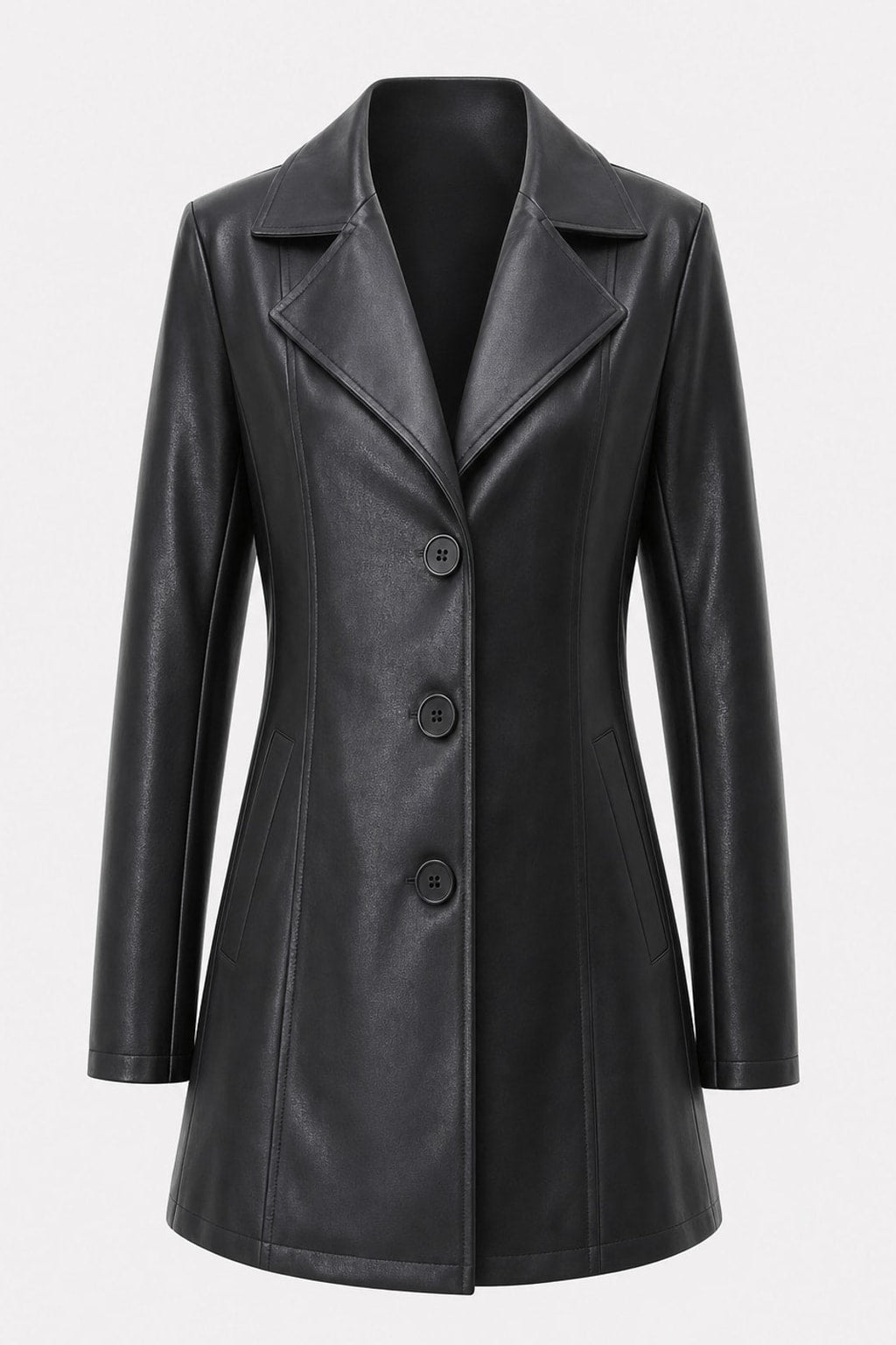 Tailored Mid-Length Coat Slim A-Line Silhouette - 1