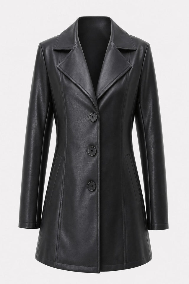 Tailored Mid-Length Coat Slim A-Line Silhouette - 1
