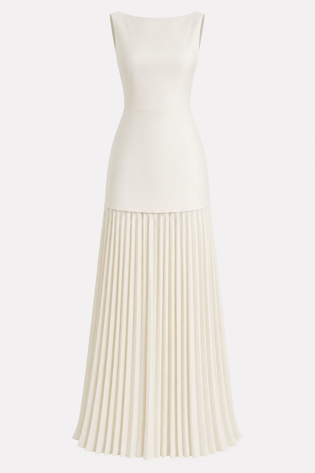 Pleated A-Line Sleeveless Maxi Dress