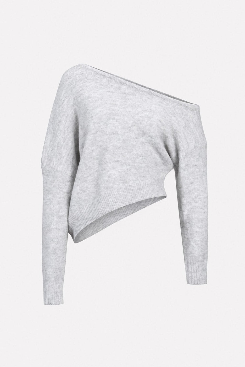 Knit One-Shoulder Asymmetric Sweater - 1