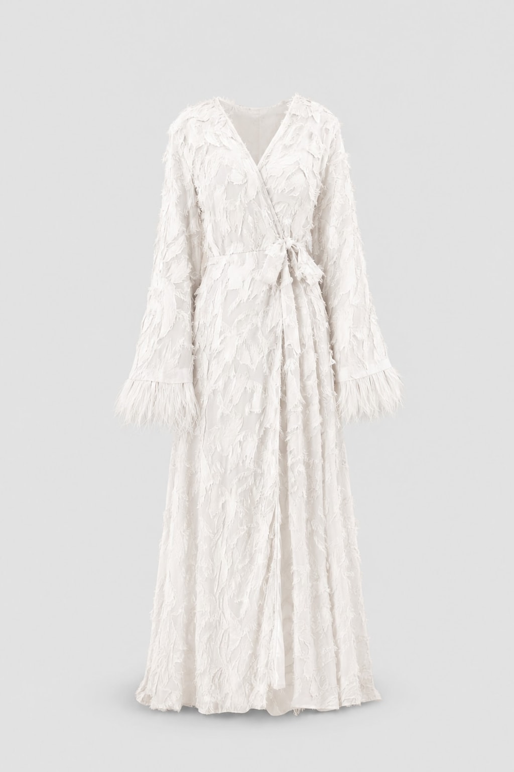 Terylene Fringe Cuff Wrap Maxi Dress - 1