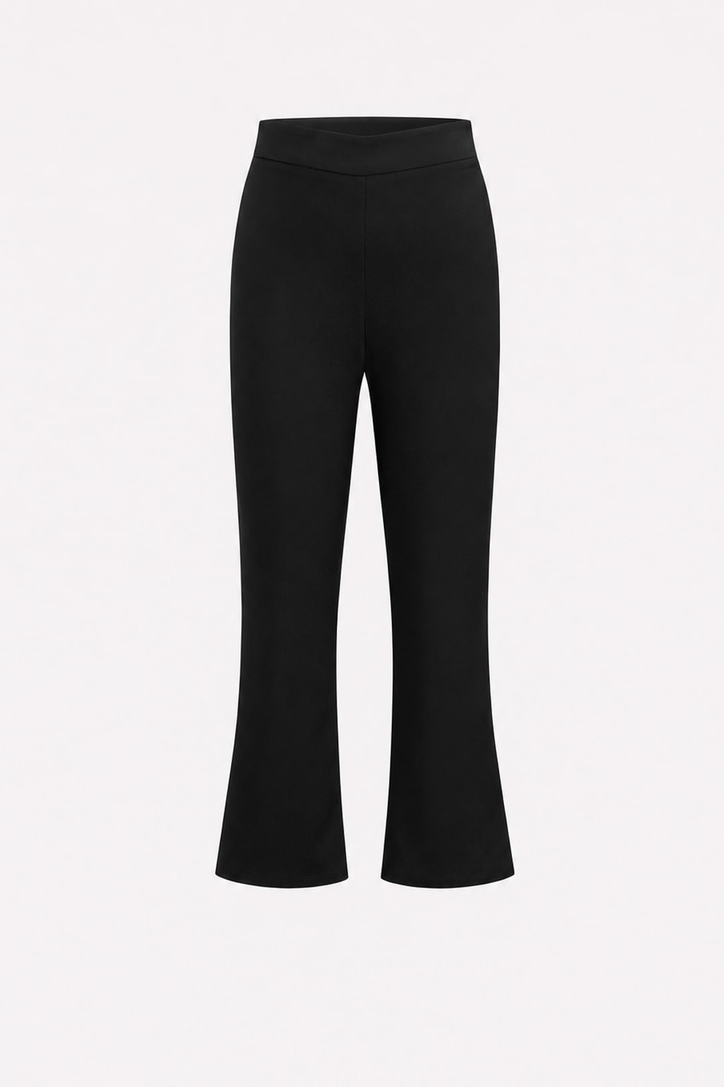 Black Stretch Woven Flared Ankle Pants - 1
