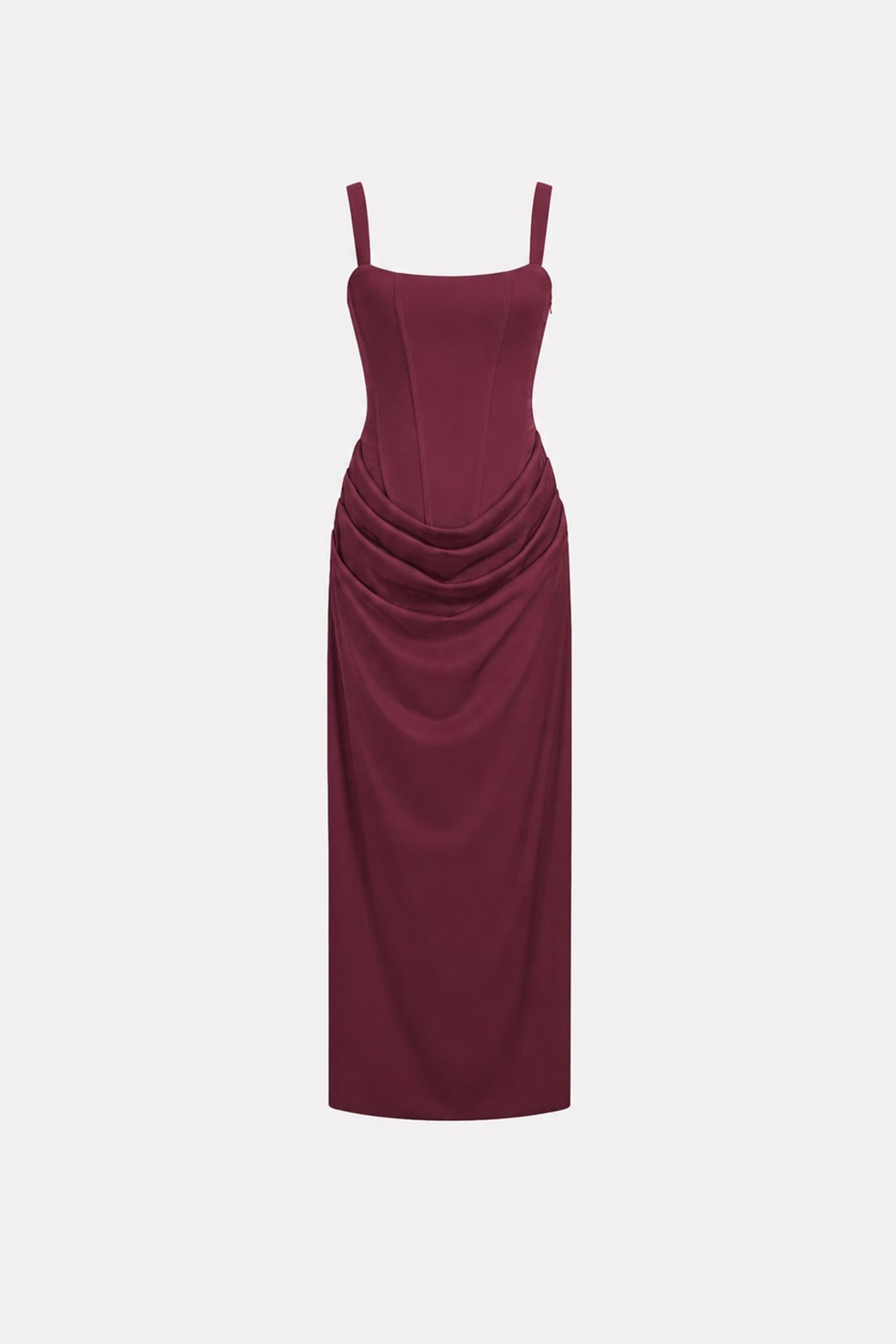 Jersey Sleeveless Maxi Dress With Ruched Tie-Back - 1