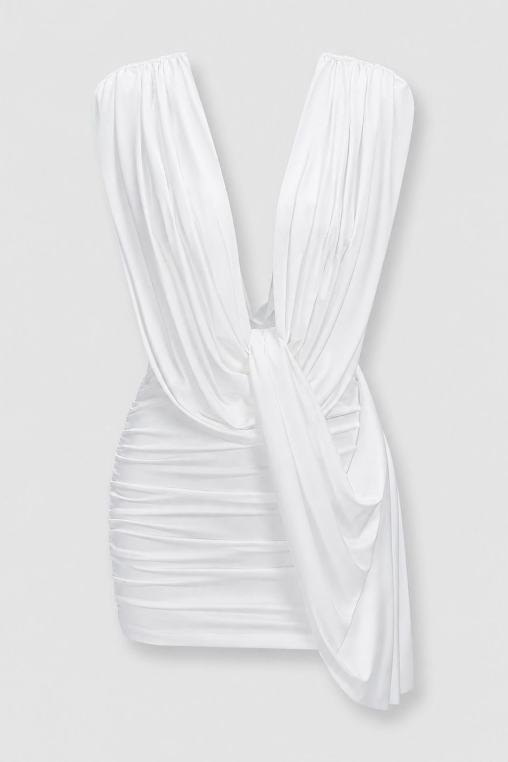 Jersey Cowl Neck Ruched Mini Dress - 1
