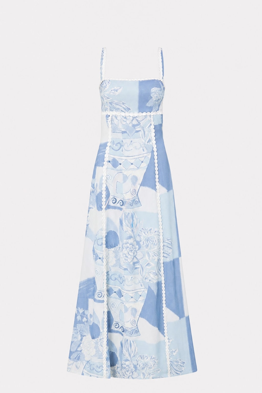 Linen Maxi Dress with Tie-Back Detail - 1