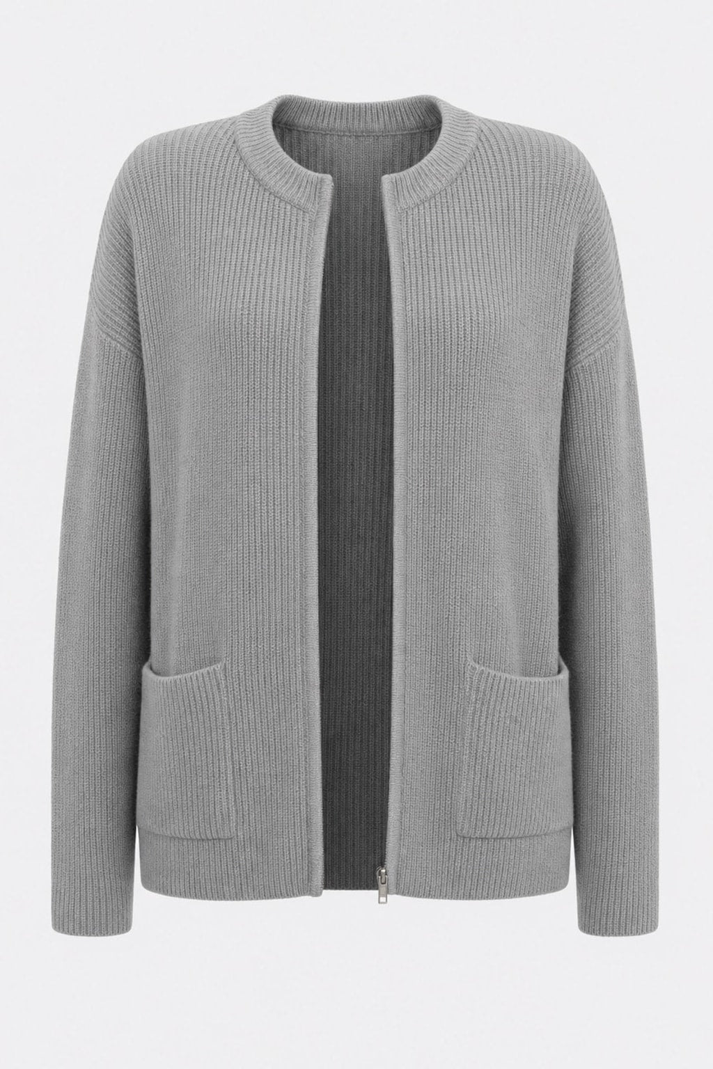 Soft zip-up relaxed fit cardigan