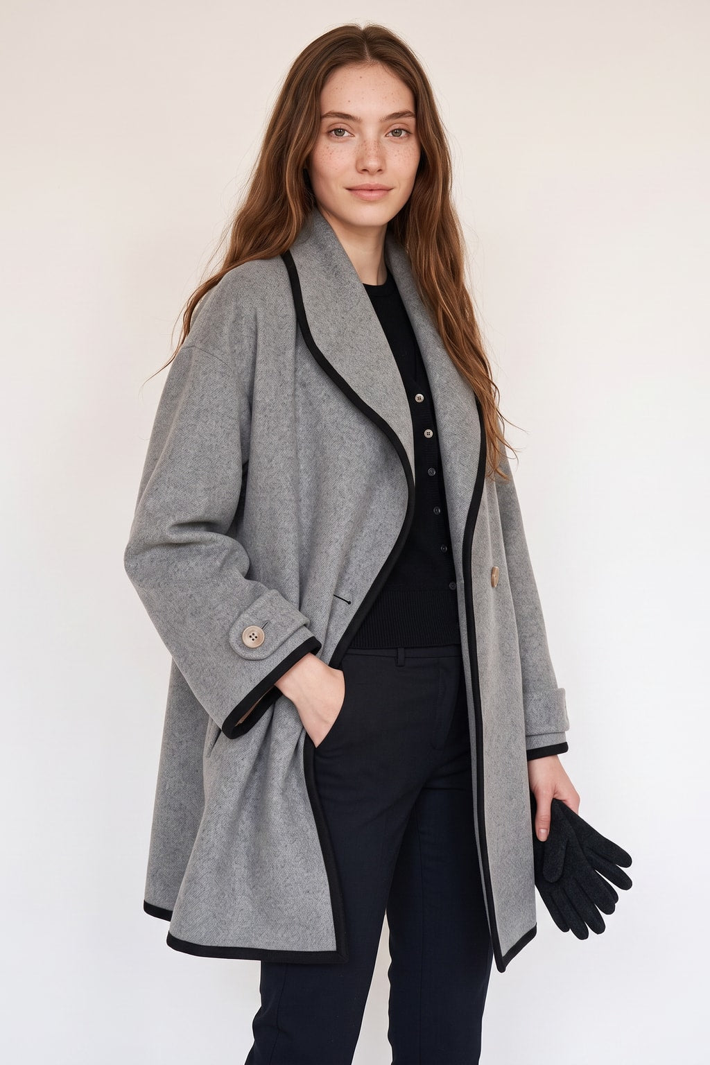 Women's Belted Warm Wool-Blend Coat Oversized Fit - 11