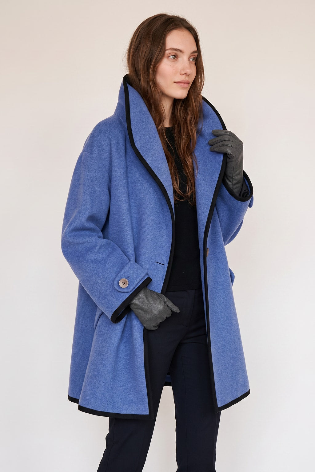 Women's Belted Warm Wool-Blend Coat Oversized Fit - 13