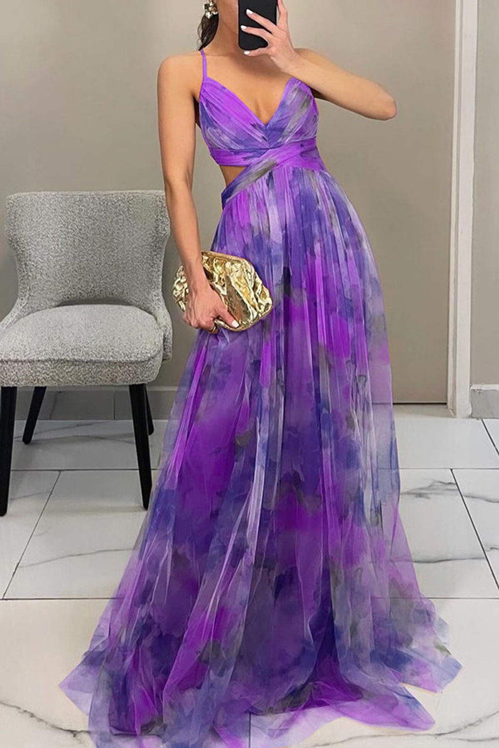 Effortless Flowy Maxi Dress With Colorful Print Detail - 16