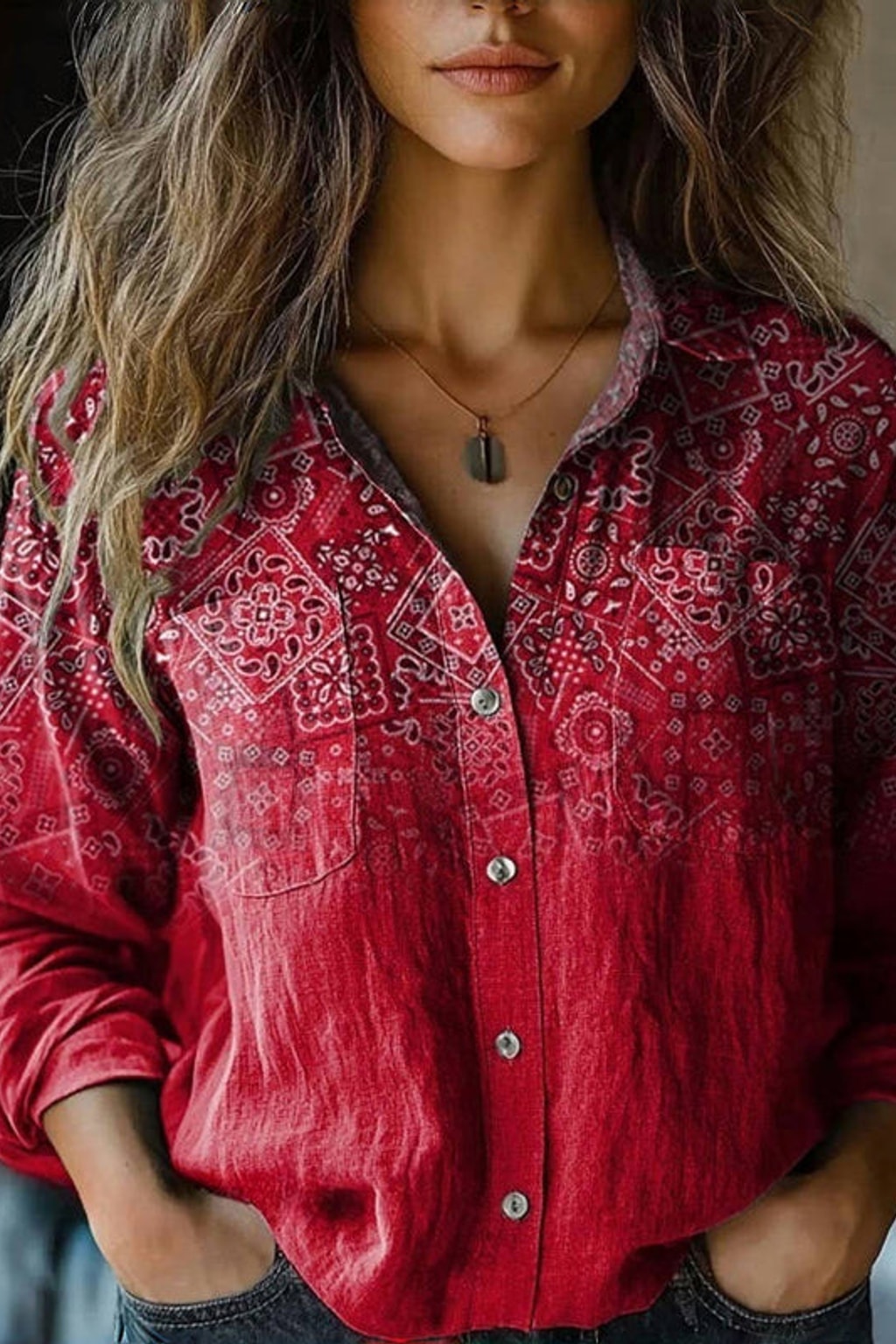 Effortless Bohemian Vintage Blouse with Relaxed Silhouette - 2