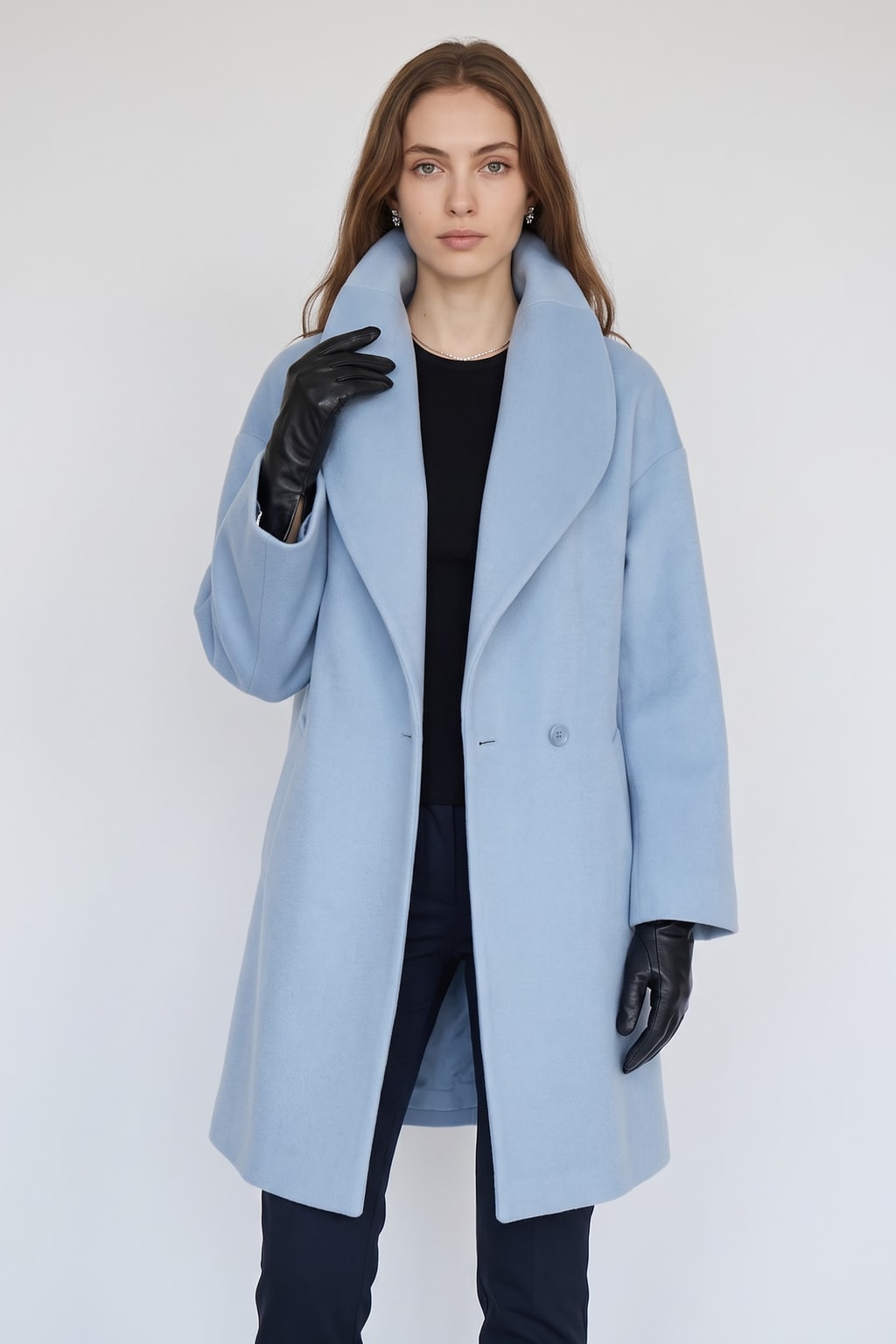 Women's Belted Warm Wool-Blend Coat Oversized Fit - 2