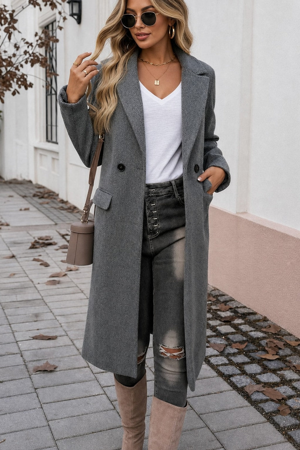 Tailored Longline Coat Warm, Pocketed Everyday Wear - 2