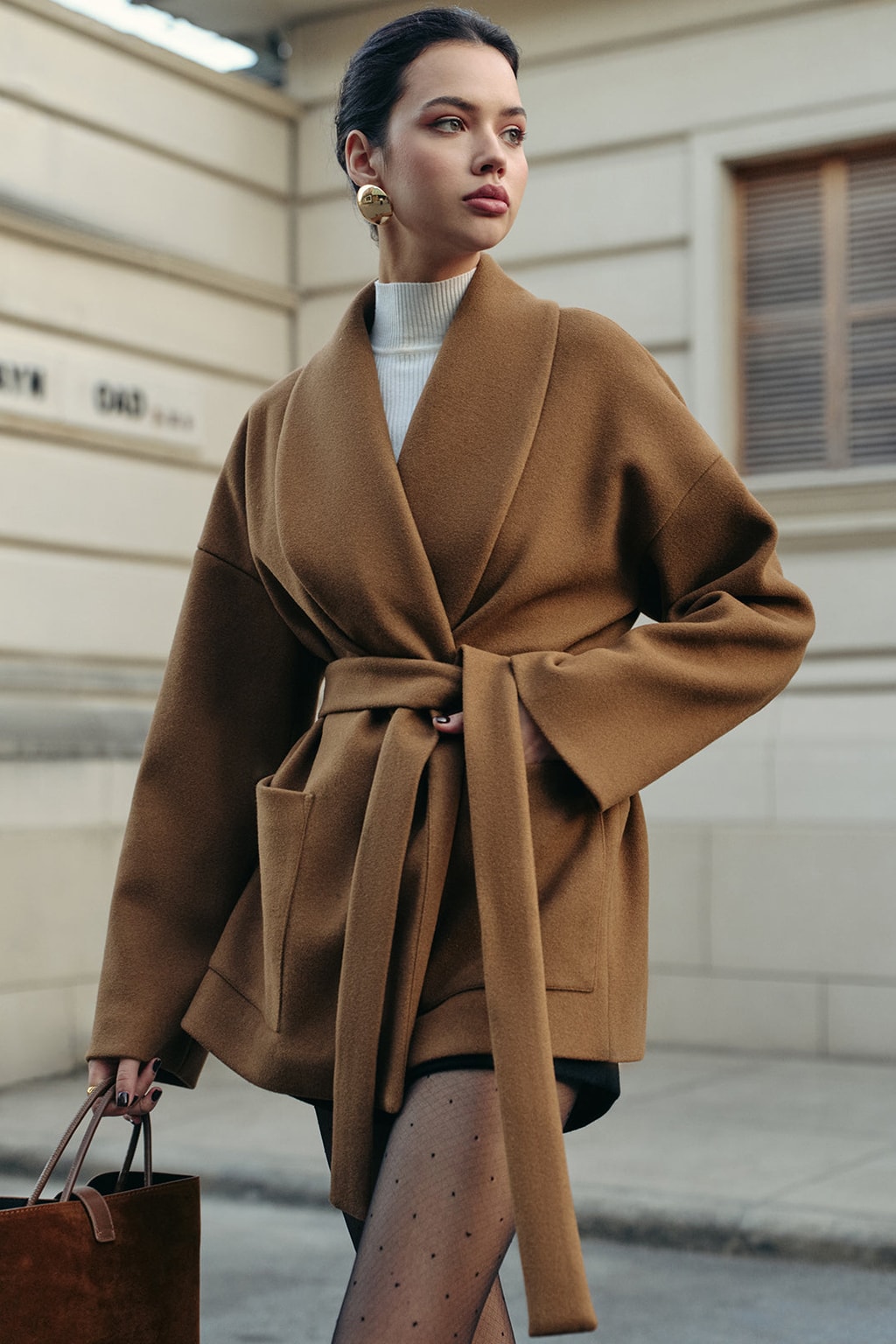 Tweed Belted Utility Coat - 2