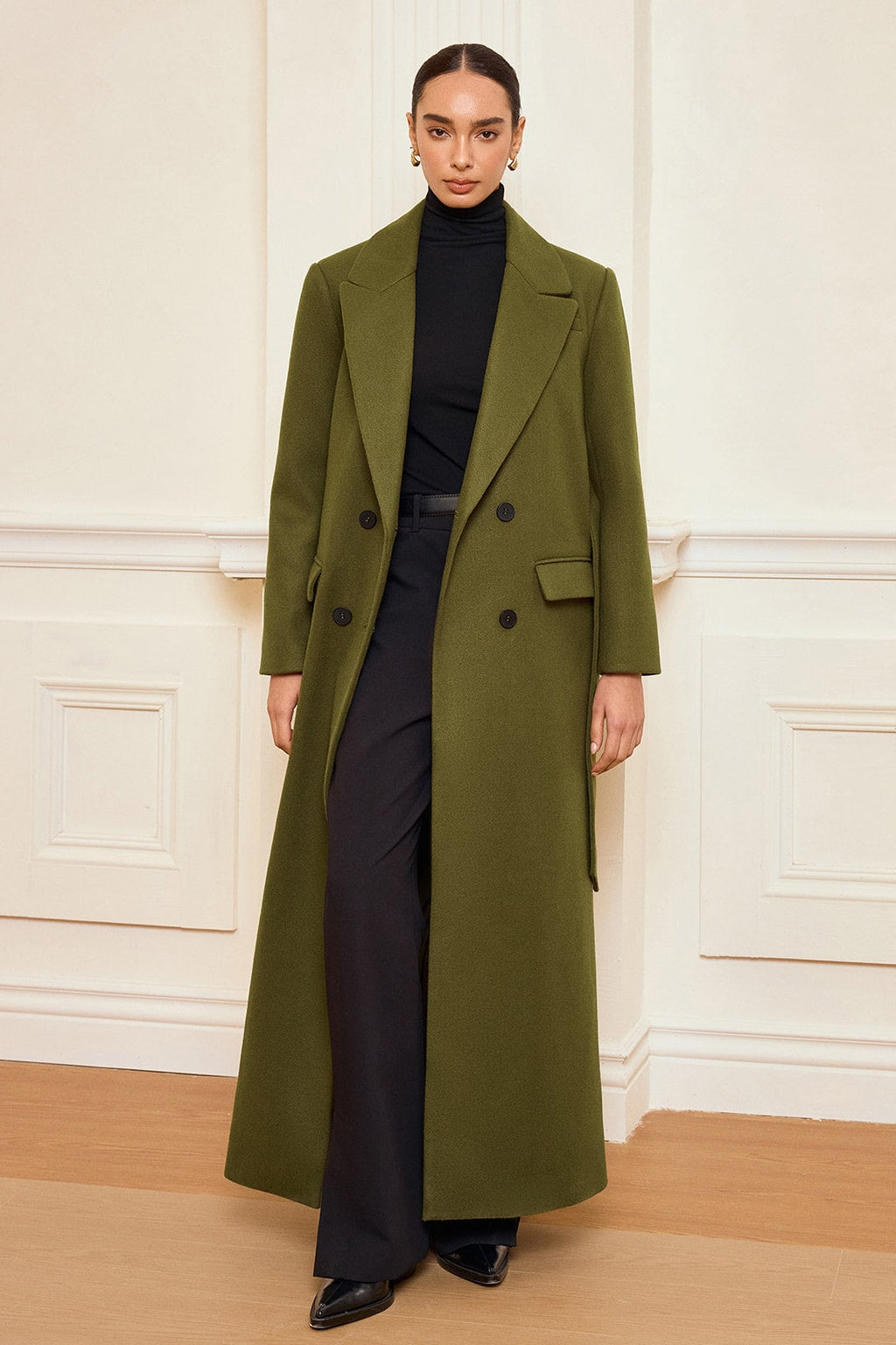 Tweed Double-Breasted Belted Coat - 2