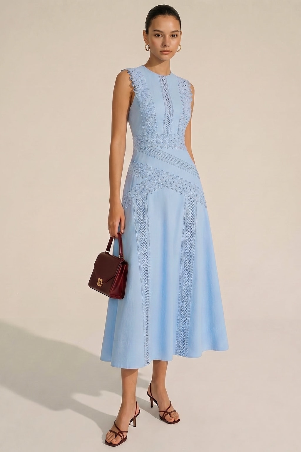 Cotton Sleeveless Midi Dress - 2