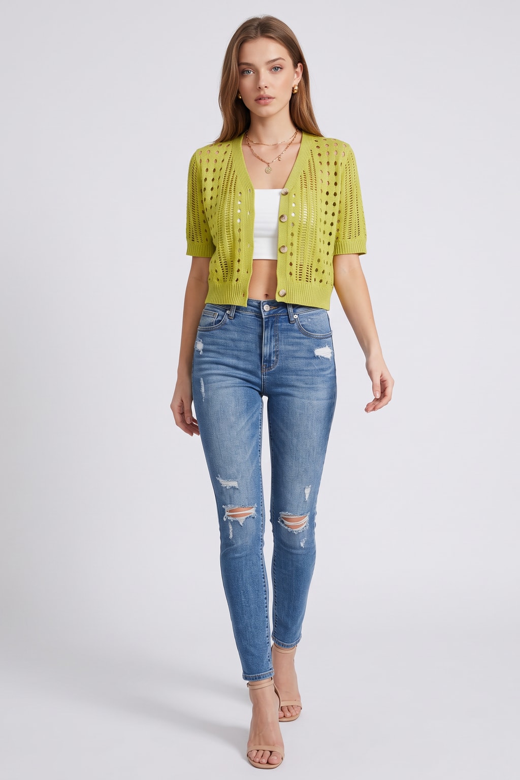Effortless Open Knit Short Sleeve Cardigan - 2