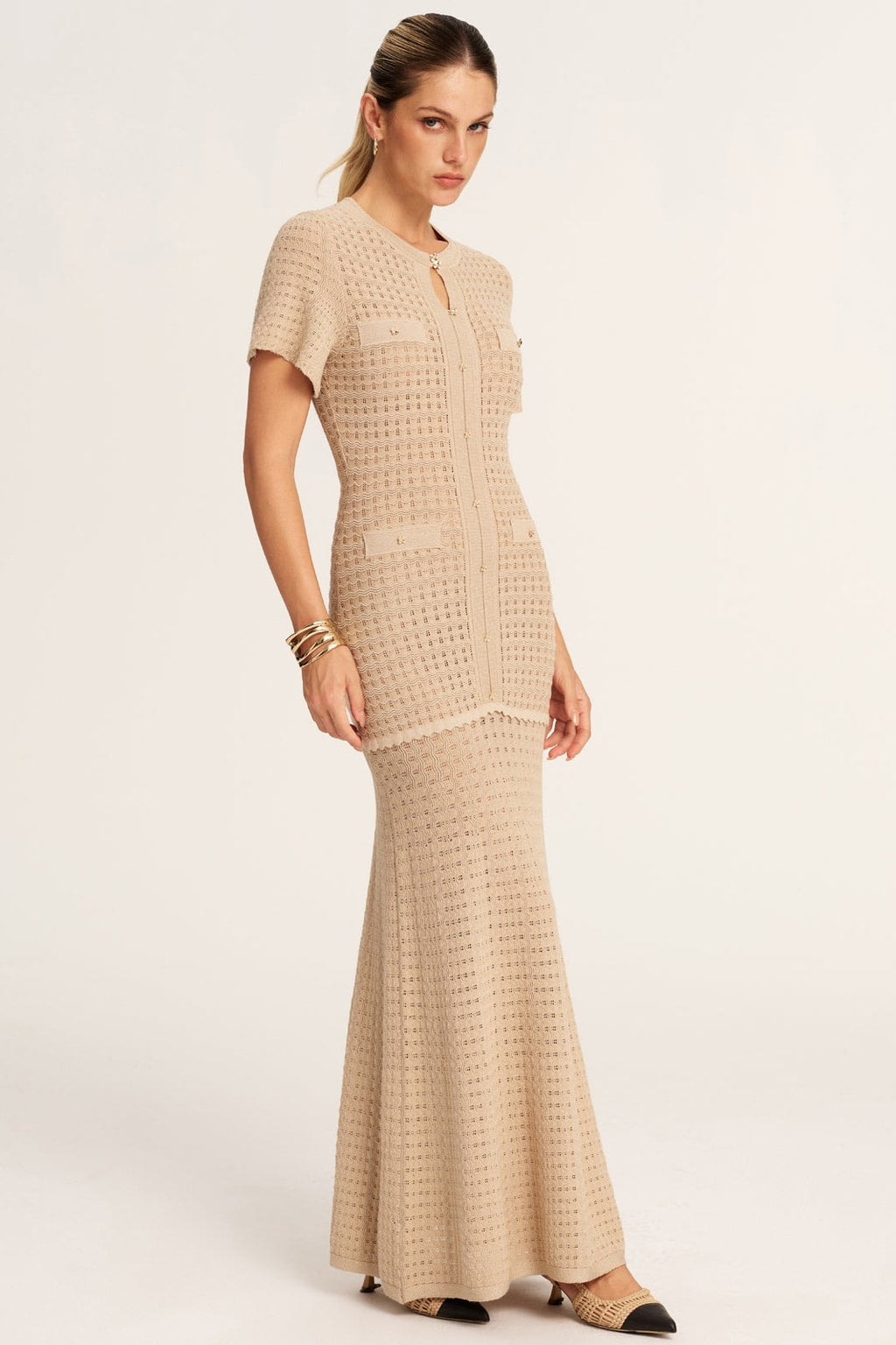 Crochet Knit Mermaid Maxi Dress - 2