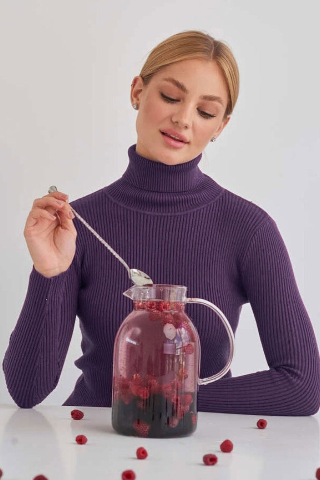 Knit Sweater Turtleneck Ribbed Black - 11