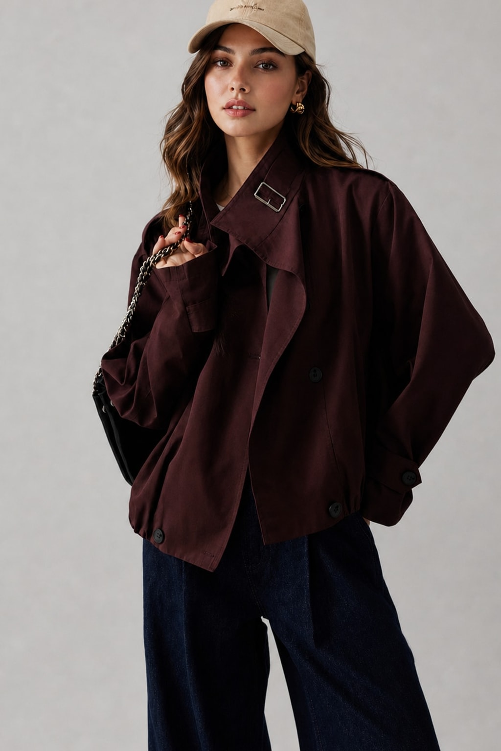 Polyester Trench Coat With Relaxed Fit - 3