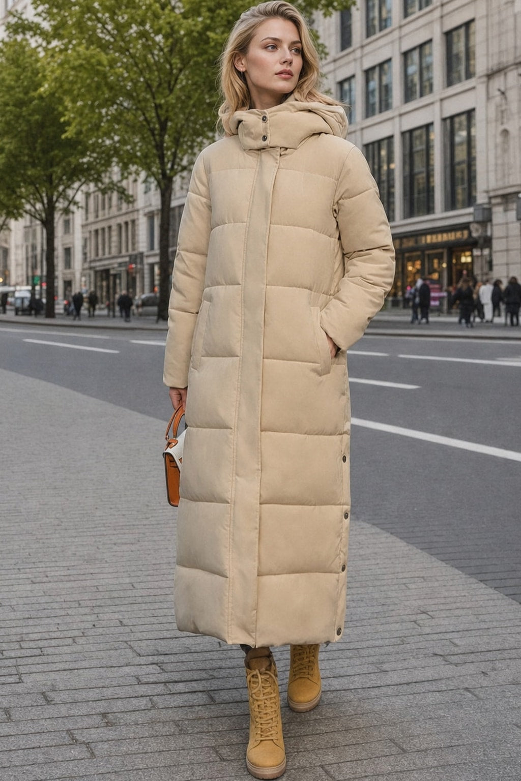 Warm Wool Blend Winter Coat with Tailored Fit - 3
