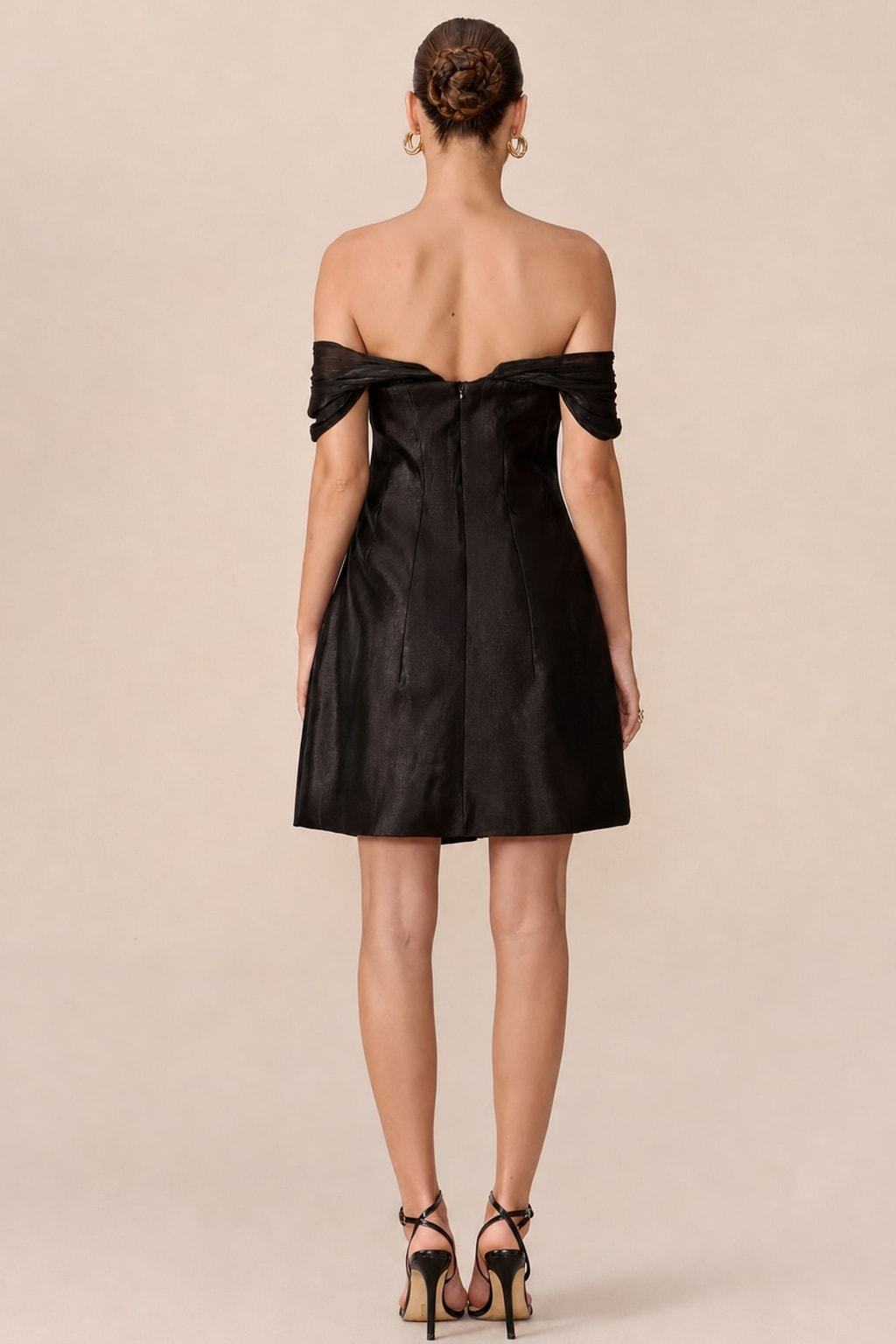 Satin Corset Mini Dress With Off-Shoulder Neckline - 3