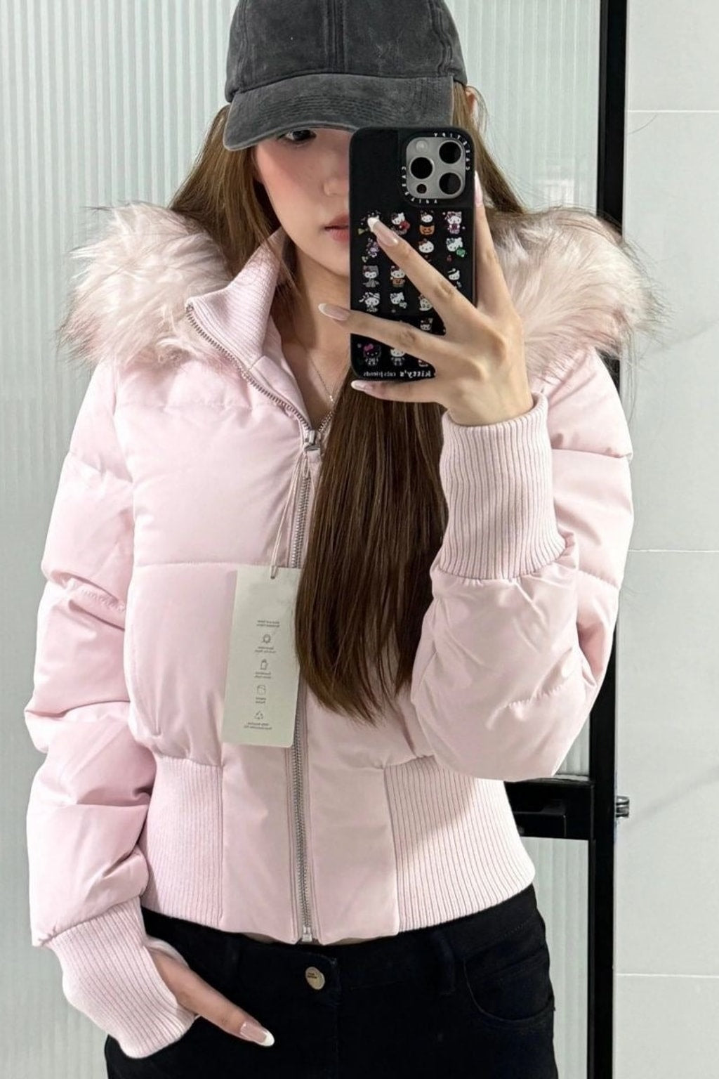 Cotton Jacket Fur Collar Hooded Winter Coat - 6