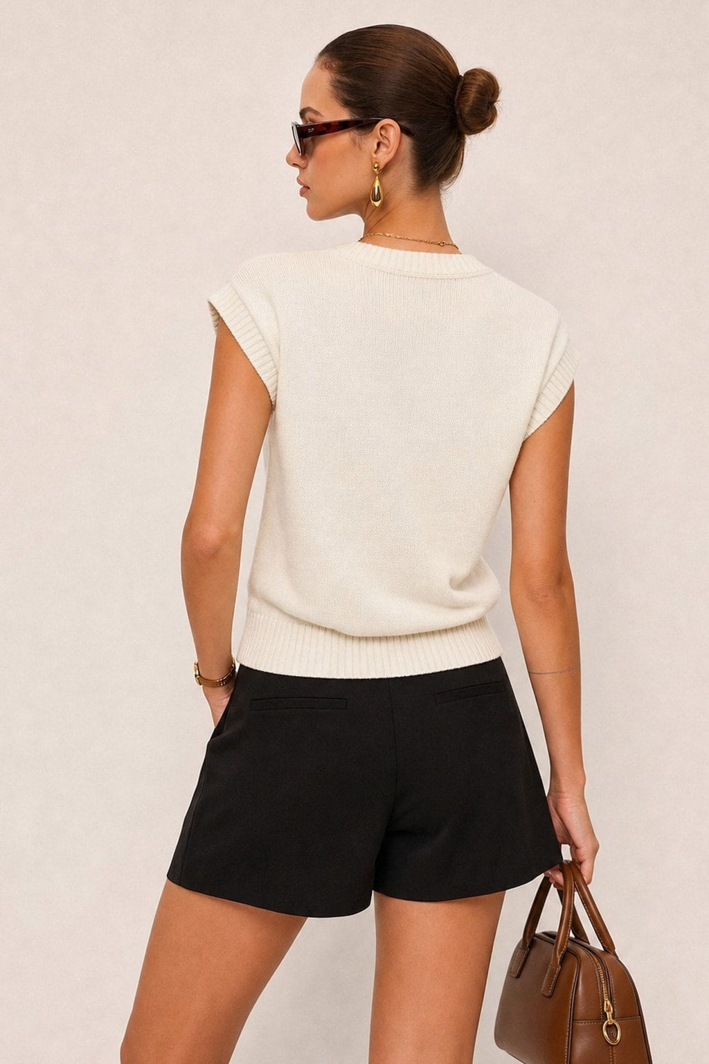 Knit Tank Top With Metal Detail - 3