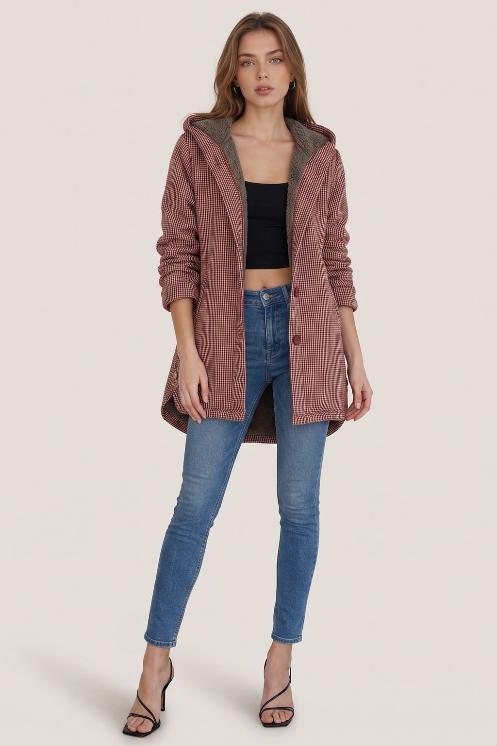 Plush Fleece Hooded Effortless Winter Jacket Oversize - 3