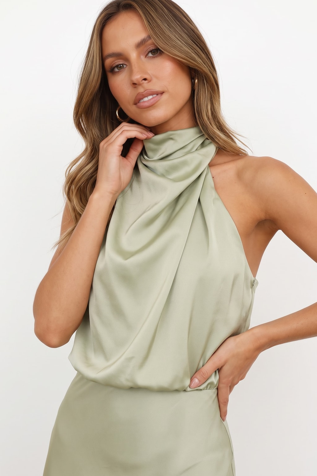 Polyester Maxi Dress With Halter Neck - 4