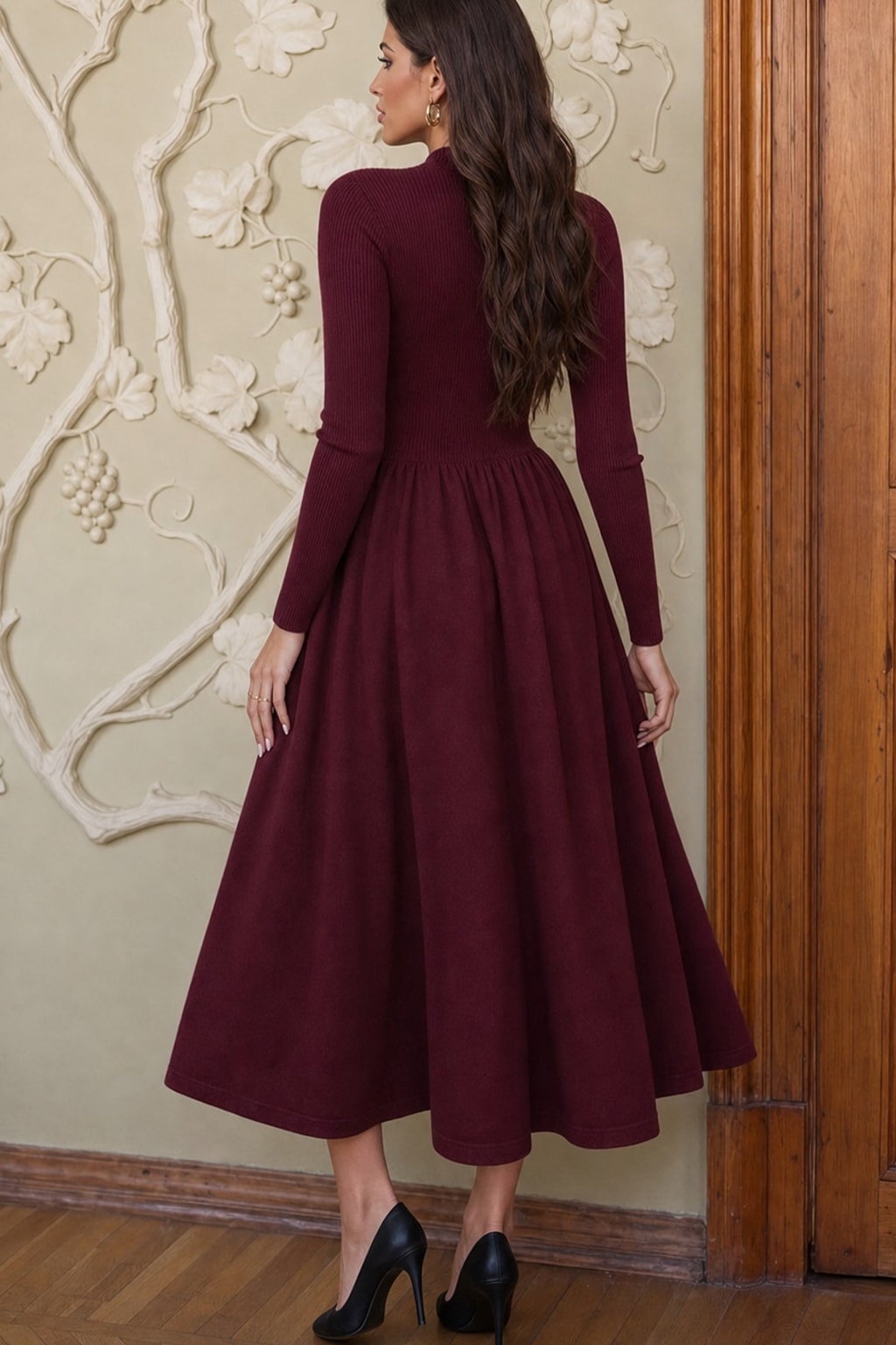 Sweater Knit Turtleneck Tunic Dress - 3