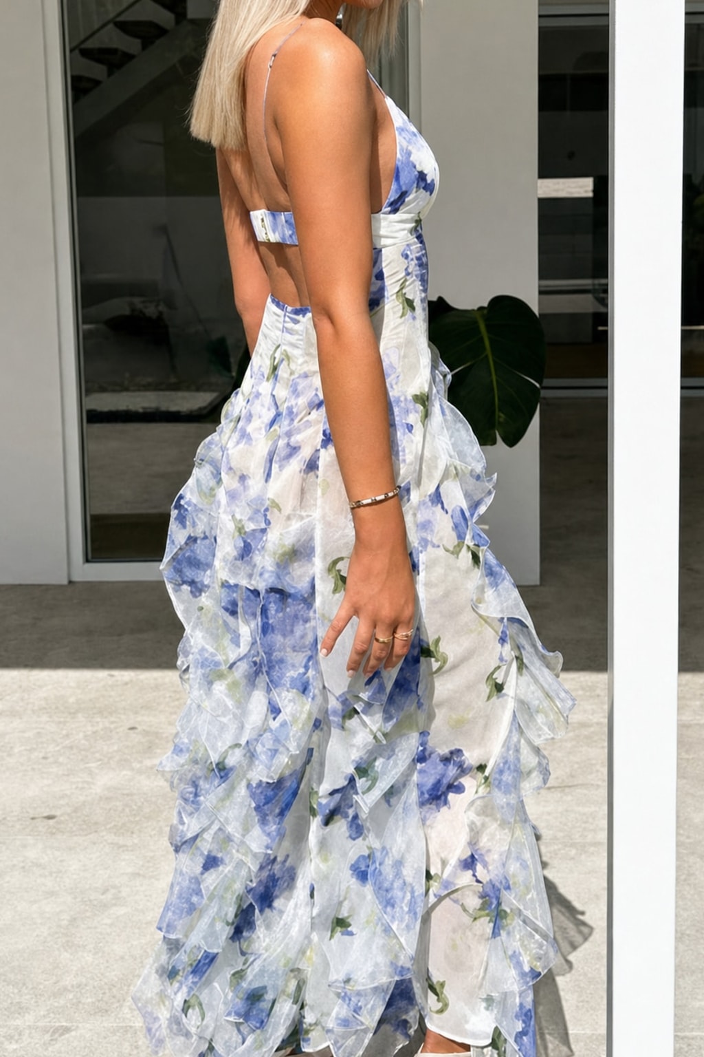 Effortless Chiffon Ruffle Tiered Maxi Dress - 3