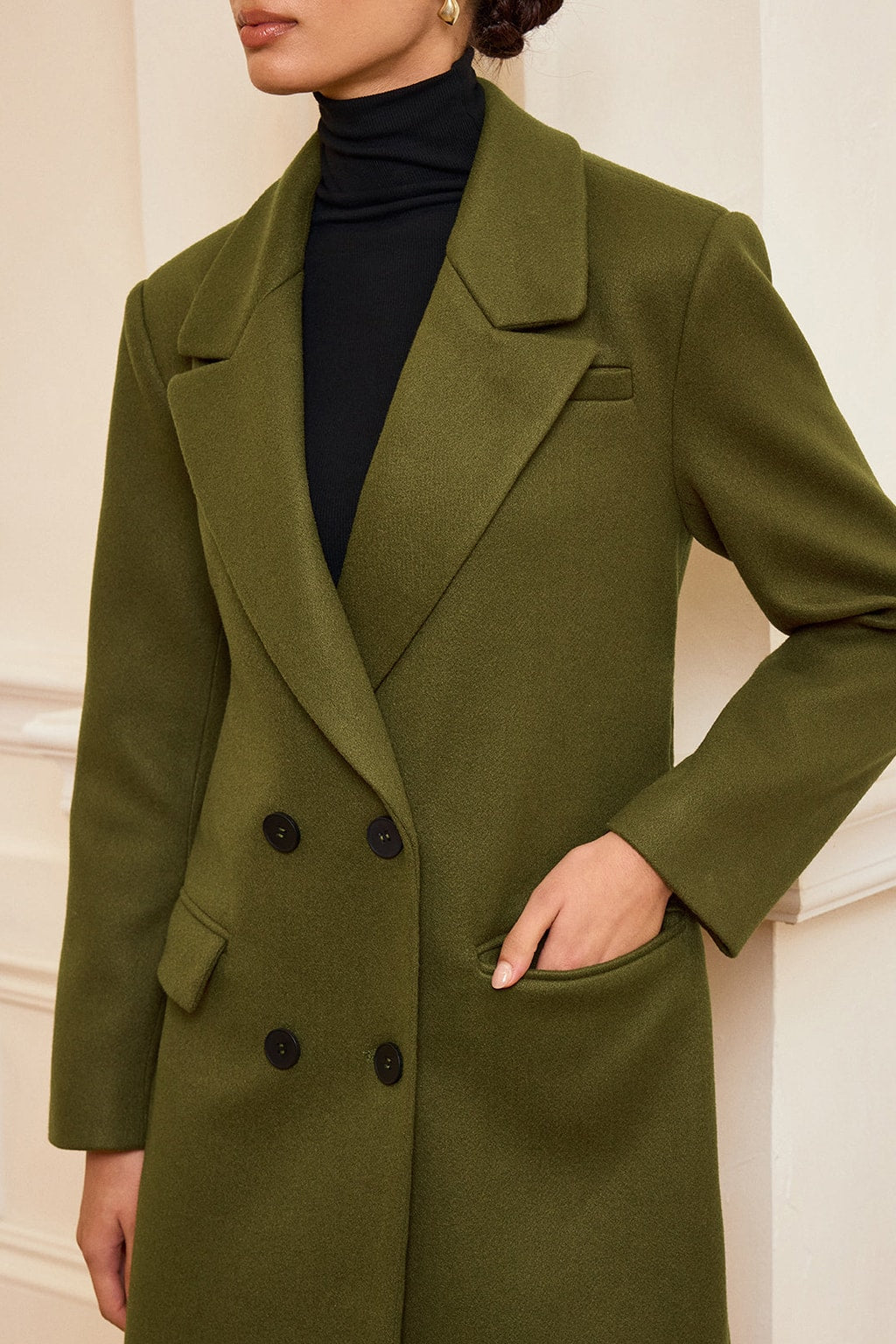 Tweed Double-Breasted Belted Coat - 3