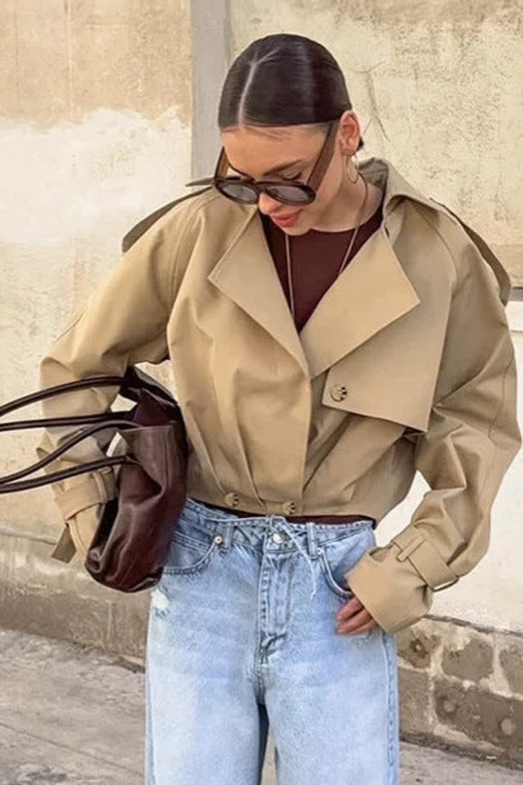 Cotton Cropped Jacket Collared - 4