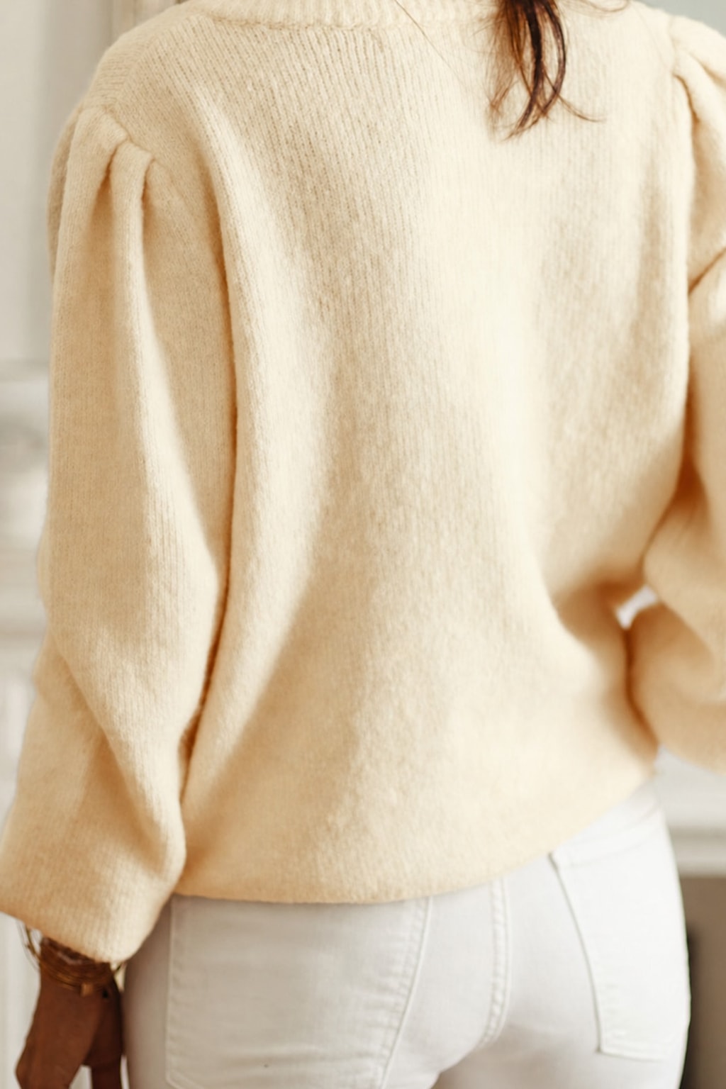 Apricot Textured Knit Cardigan - 3