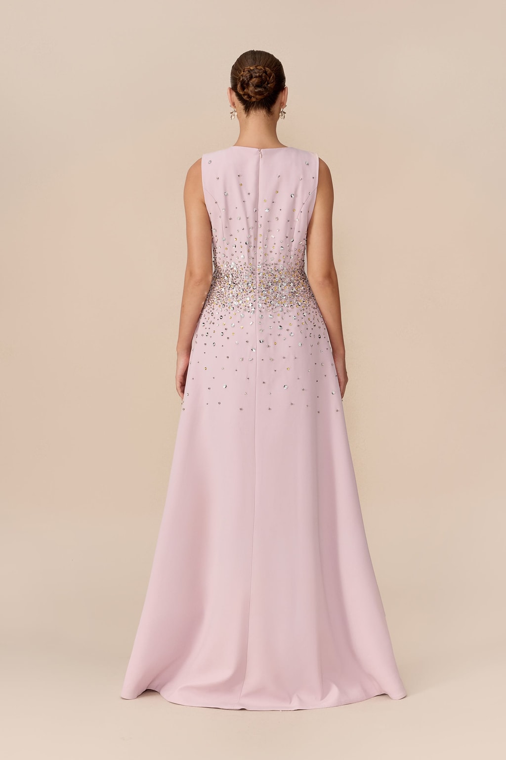 Terylene Crystal Embellished Sleeveless Maxi Dress - 4