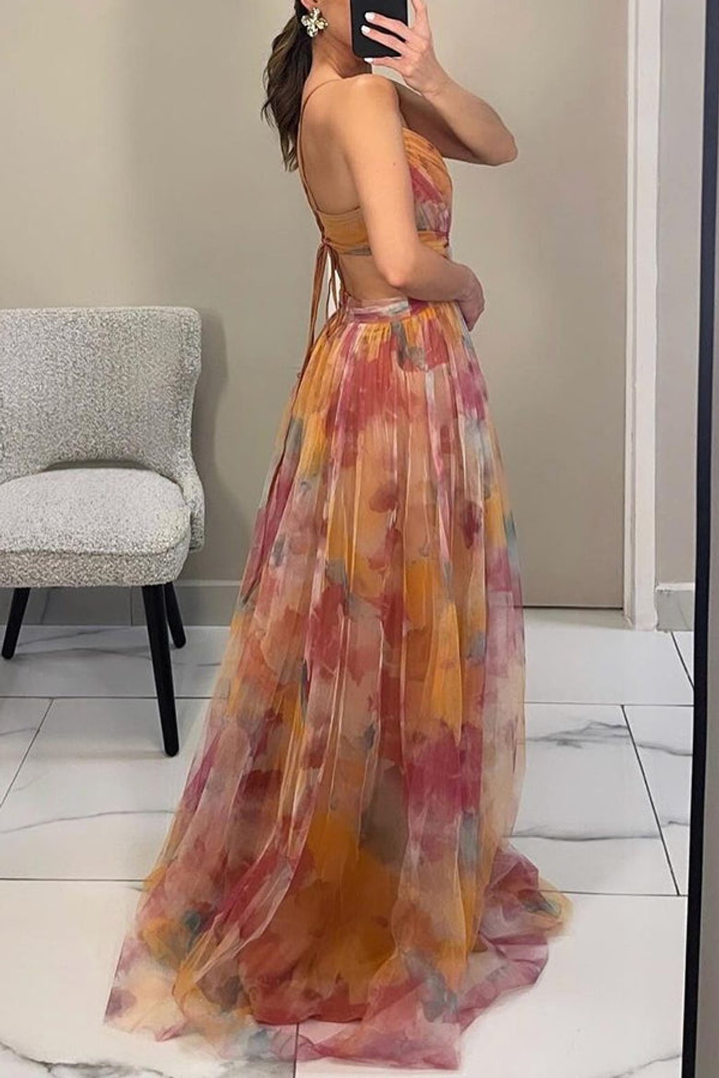 Effortless Flowy Maxi Dress With Colorful Print Detail - 4