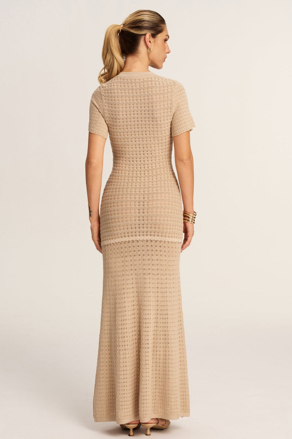 Crochet Knit Mermaid Maxi Dress - 4