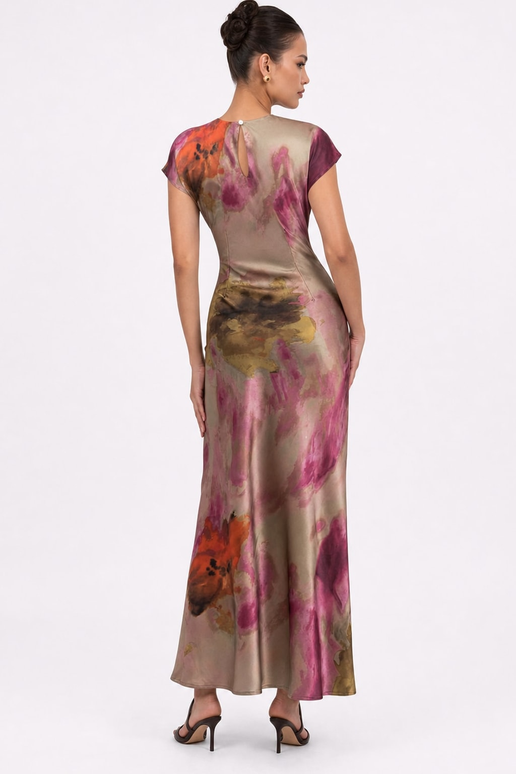 Satin Twist-Knot Cutout Midi Dress - 4